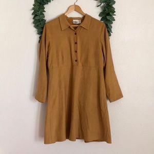 Vintage Kiko Babydoll Camel Suede Dress